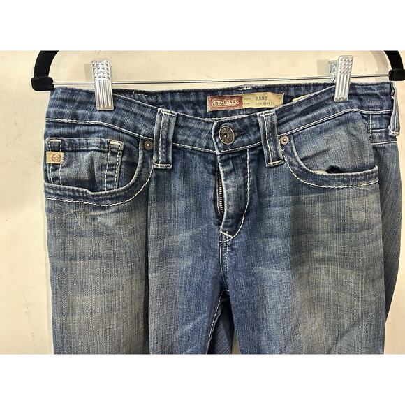 Big Star Jeans Womens 29L Blue Mid Wash Remy Low Rise Fit Boot Cut Cowgirl 31X31 - Picture 2 of 12